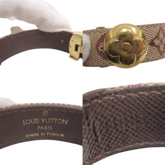 765219BC (S2) Louis Vuitton Bracelet Red Monogram Mini Lin Idylle - Picture 6 of 7